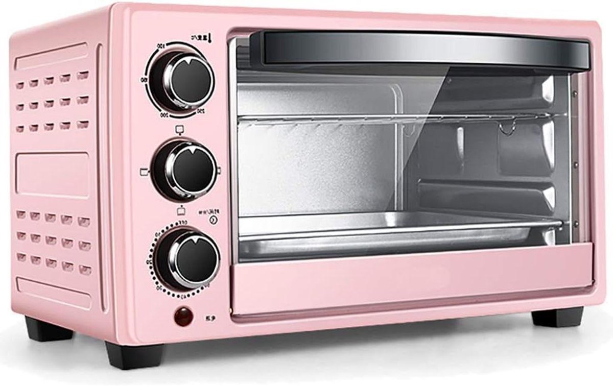 Mini Oven Aanrecht Oven Thuis Bakken 23L Capaciteit 45x28x26 cm Roze