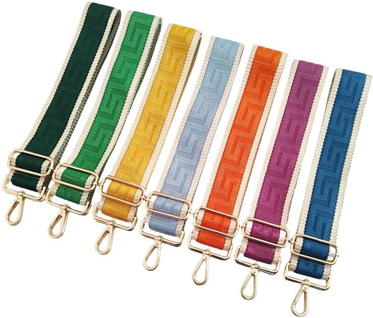 Verstelbare Schouderband voor Handtassen, Breed 5 cm, Kleurrijk, Duurzaam Canvas, Ideaal voor Dames, Vervangende Tasriem met Karabijnhaak, Perfect voor Tote Bags en Schoudertassen
