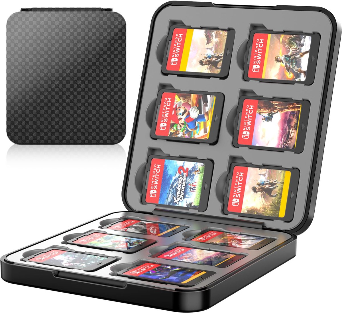 SnelShoppen - Game Card Case voor Nintendo Switch 2 - 12 Game Card Houder Opslag - Magnetische Sluiting Opbergdoos voor Nintendo Switch 2 Accessoire