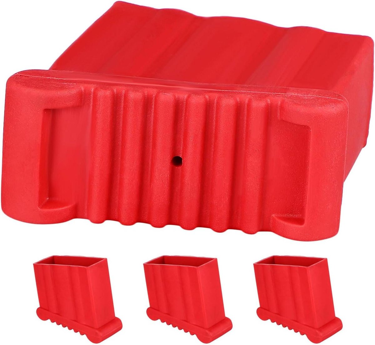 Laddervoeten Afdekkingen - Ladderdoppen Rubberen Eindkappen - Veiliger Gebruik Ladder - Antislip Vloerbescherming - 9x8x4 cm - Rood