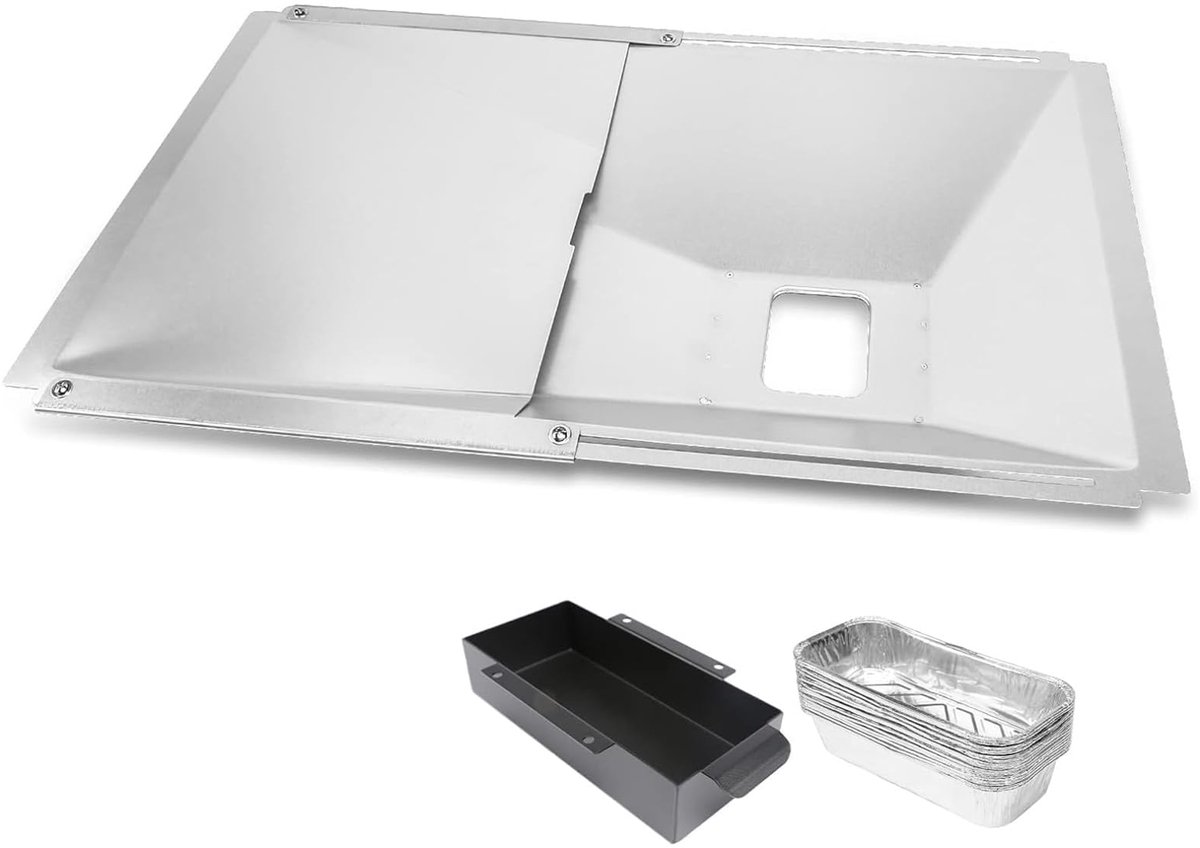 SnelShoppen - Universele vetbak met opvangbak, verstelbare druppelpan 38-65 cm voor gasgrill, ideaal voor 2/3/4 branders, vetopvang voor barbecue, tui