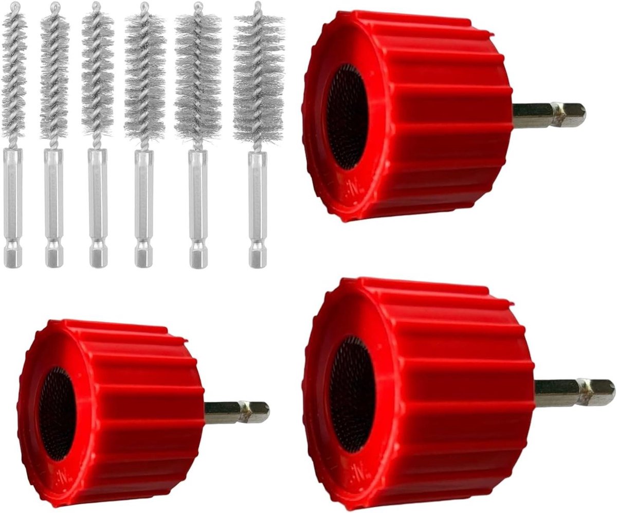 Leidingboring Set - Pijp Reiniger - Sanitair Onderhoud - Boor Gedreven - 3 Maten - Enkel Kenmerk