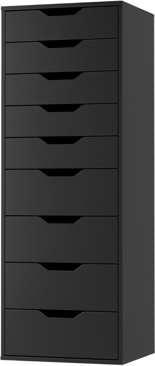 Chest of Drawers – Voor Slaapkamer en Woonkamer – Tall 9-Laden Opbergkast – Wit Hout