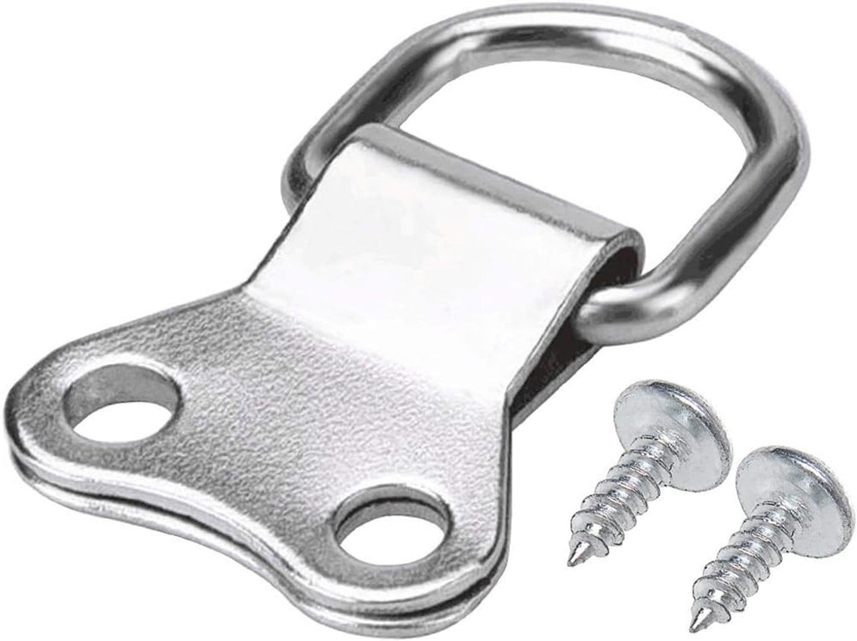 25 stks Fotolijst Opknoping Ringen met Bevestigingsschroeven Heavy Duty Foto Hanghaken | Ontwerp met dubbele schroefgaten, metalen constructie, past op houten frames, 30 lbs belasting, 12 mm schroeven inbegrepen
