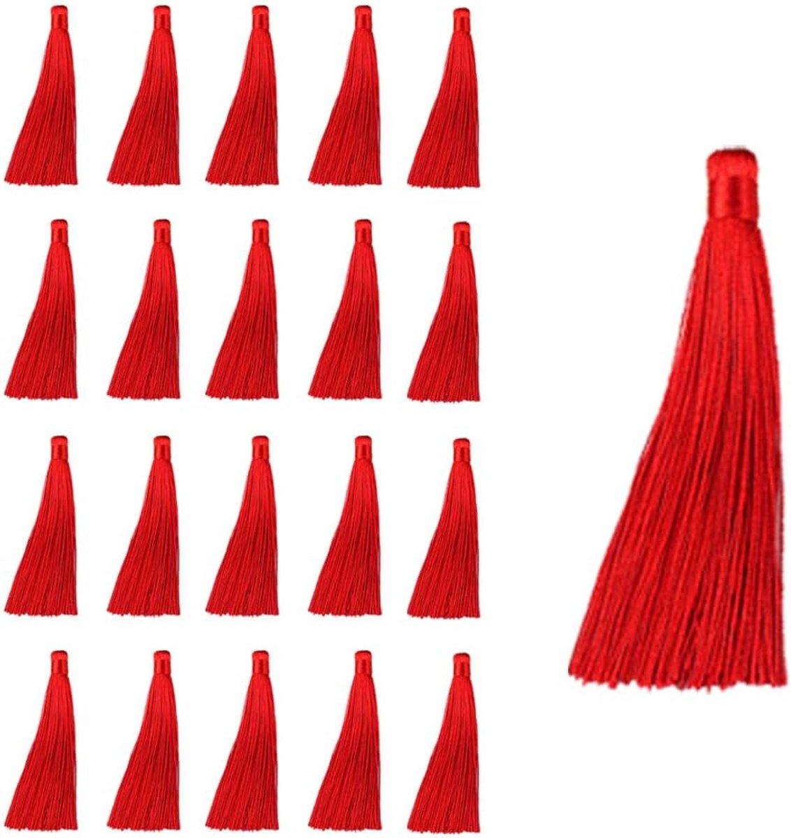 20 stuks kwasthangers, zijdeachtige, 12 cm, kleurrijke, handgemaakte kwastjes, kleine Chinese knopen, kwastjes met strikken, kwastenknopen, knutselkwastjes voor doe-het-zelf handwerk