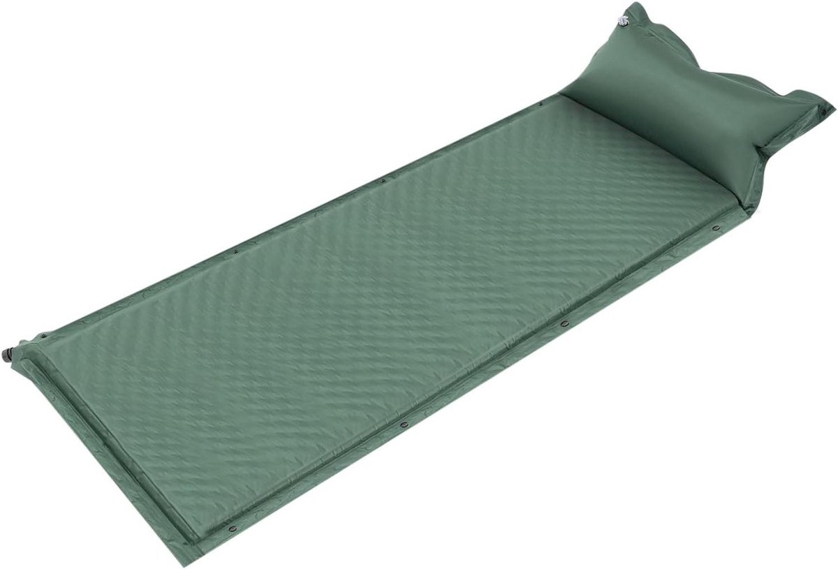 Luchtmatras Zelfopblazend - Slaapmat Kampeer - Outdoor Ontspanning - 5 Cm Dik Schuim - 192x66 cm - Groen