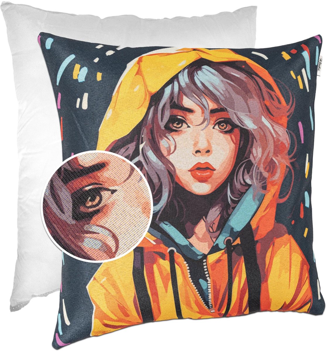 ANRO Rain Sierkussen 40x40 cm - Gobelin - Inclusief vulling Multicolor