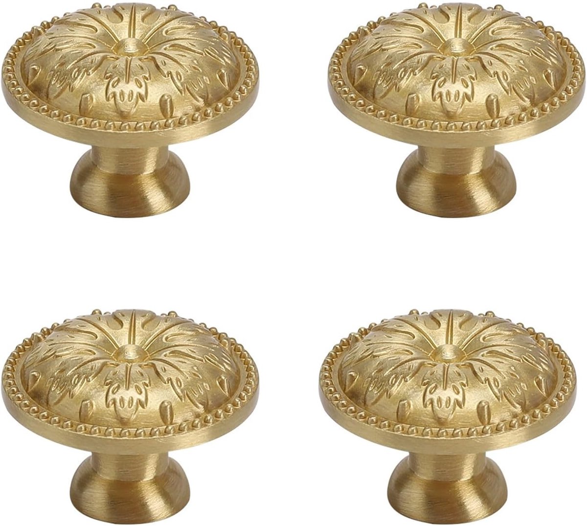 4 stuks gouden meubelknoppen, kast enkele gats greep, kastknoppen voor commode, Europese kastknoppen rond, voor keukenkasten, lade, commodes, kisten