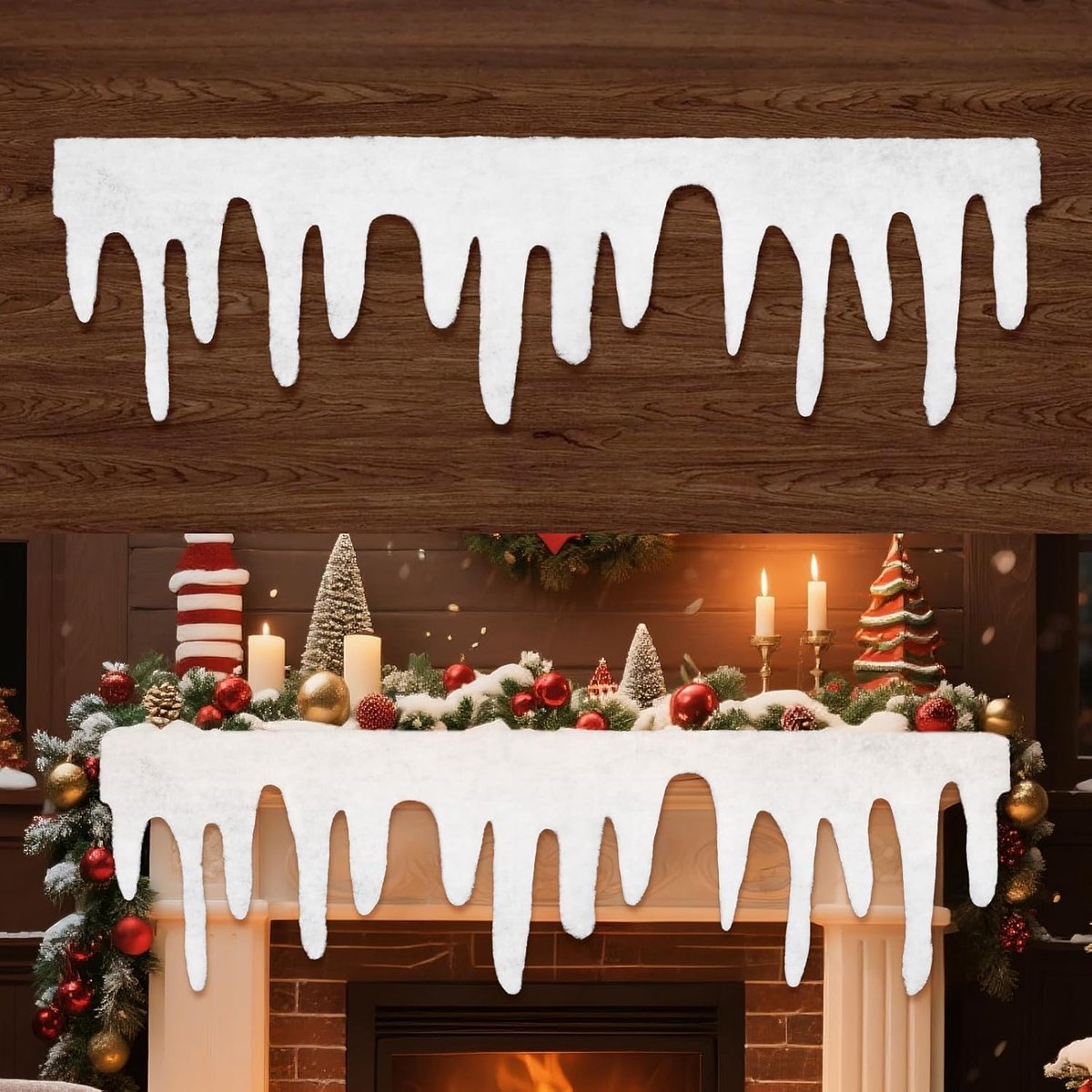 Decoratie van No?l ijsslinger met sneeuwrand