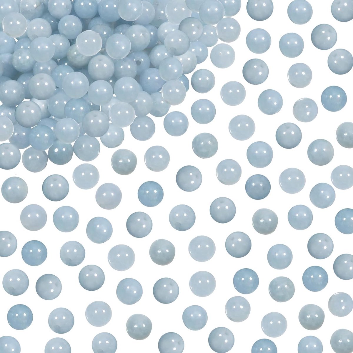 100 stuks 6 mm Natuurlijke Edelstenen Kralen Blauwe Chalcedon Ronde Losse Kralen met Gat voor Sieraden Knutselen doe-het-zelf Armbanden Halskettingen