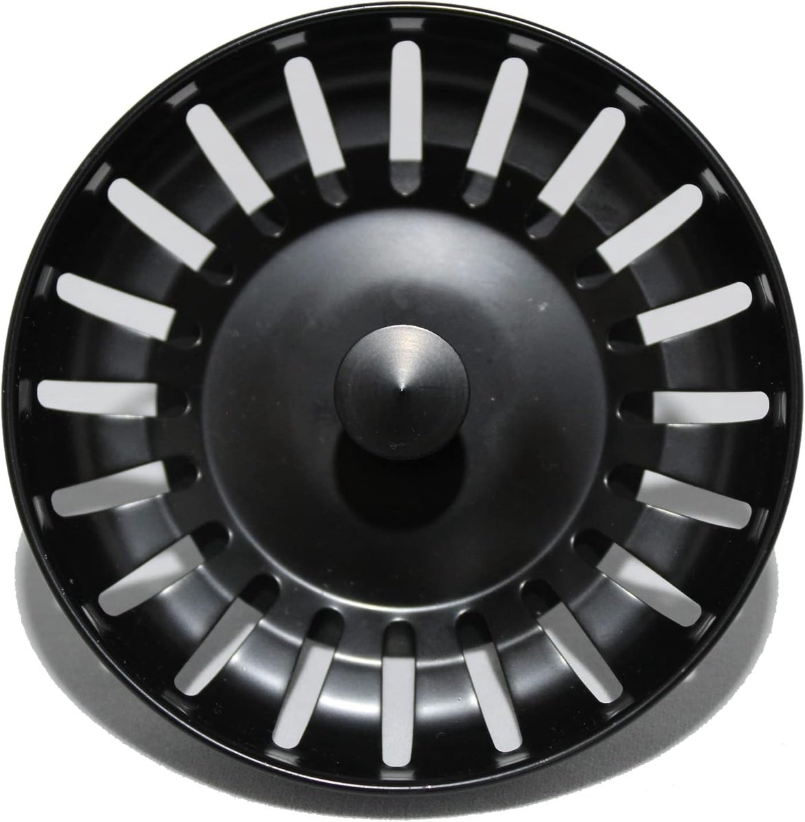 Gootsteen Afvoerplug Keuken - Geen Verstopping – Spoelbak zeef - Afvoerstopper - Korfplug – Gootsteen zeef - ZWART (79mm Zwart)