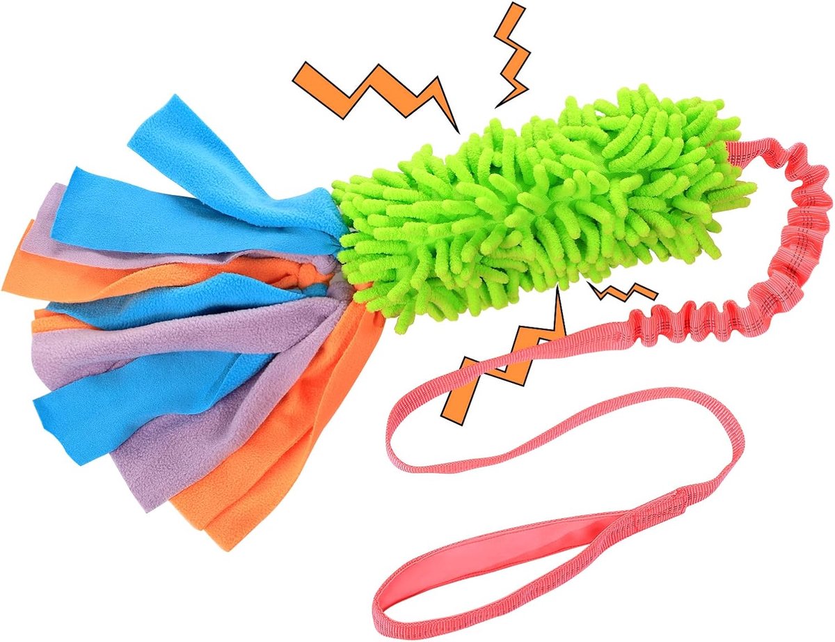 Sleepspeelgoed voor honden, Bungee Tug of War, touwspeelgoed met piepend geluid voor kleine, middelgrote en grote honden, puppytraining trekspeelgoed voor oefeningen en interactieve spelletjes