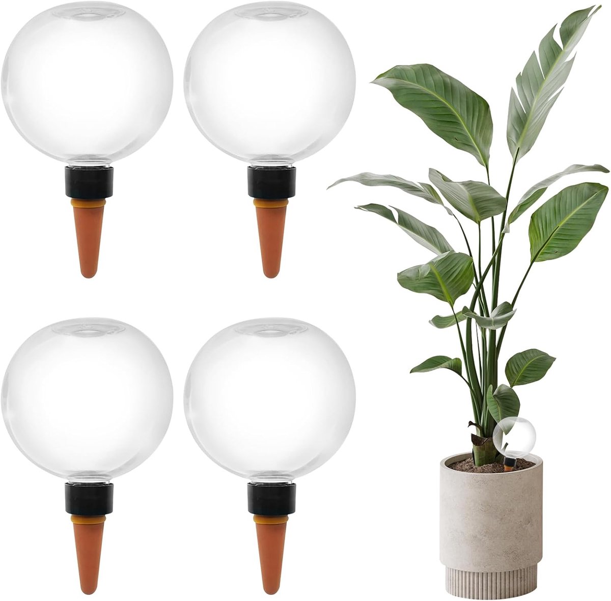 4 Stuks bewateringsballen bewatering Kamerplanten waterdispenser Planten balkon- En Tuinplanten Ideaal Voor Vakantie En Dagelijks Gebruik (500 Ml)