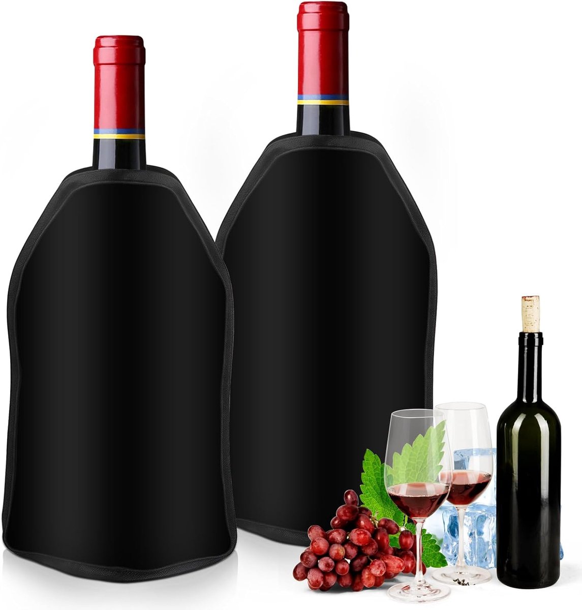 Wijnkoeler manchet, koelmanchet voor wijn & champagne, flessenkoeler manchet, flessenkoeler voor onderweg, koelmanchet wijn, manchet voor wijnkoeler, wijnflessenkoeler voor huishouden, outdoor
