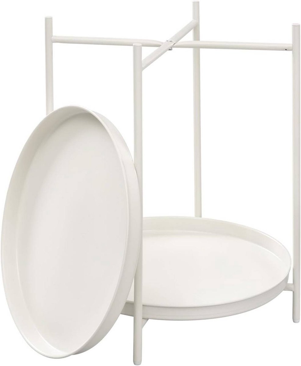 SureDeal® - ronde - Bijzettafel - Salontafel - Opbergruimte - Uitneembare dienbladen - Gemaakt metaal - 44x44x53 cm - Zwart