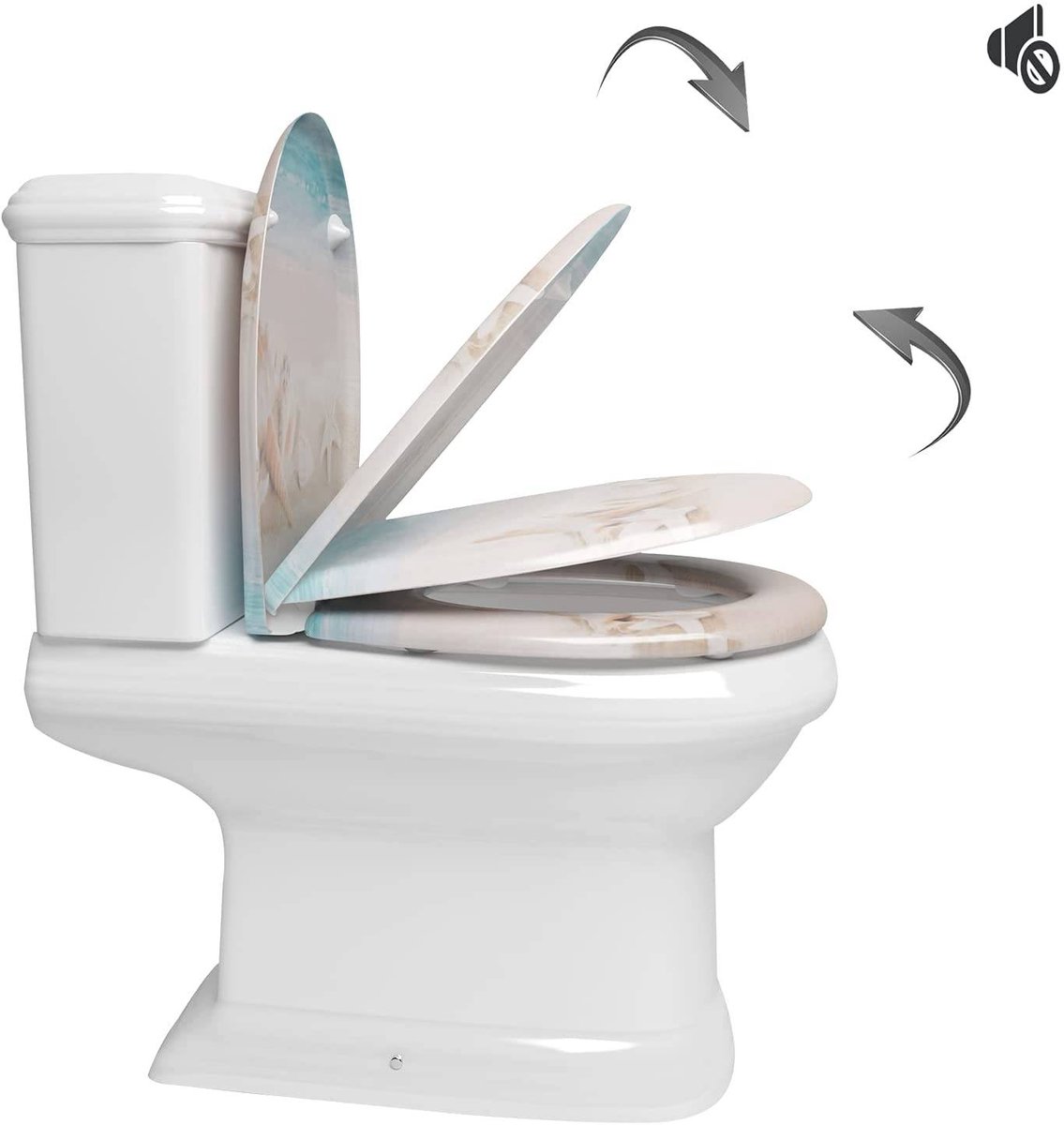 SureDeal® - Toiletdeksel - Toiletzitting - Soft close mechanisme - Vormig - Beter zandstrand