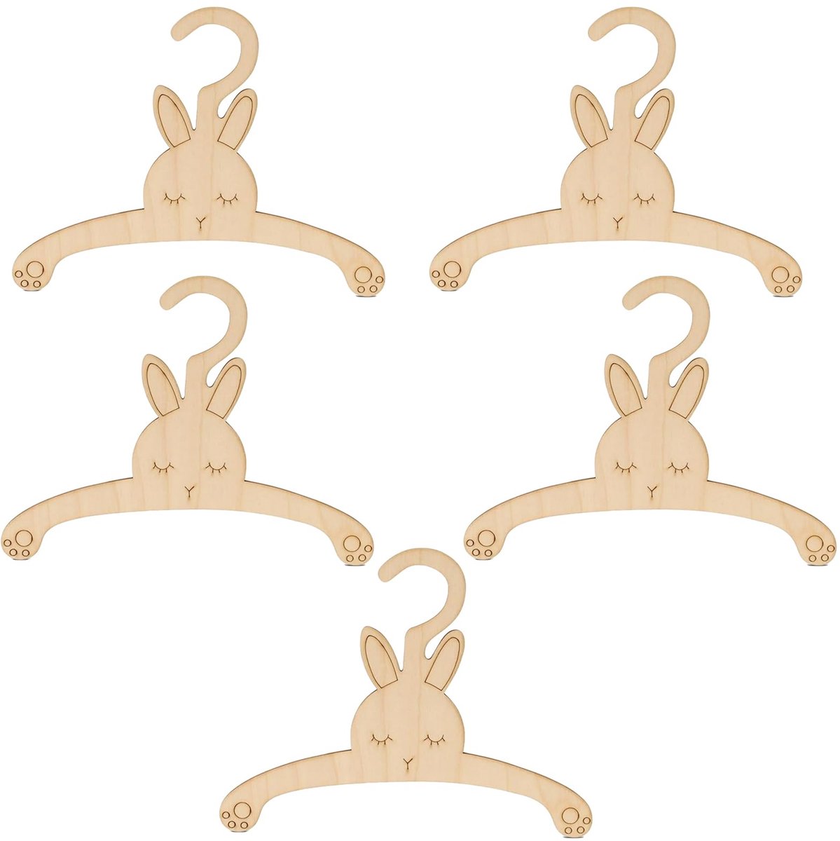 5 Stuks Baby Hanger voor Kinderen, Houten Kleerhangers, Kledinghangers voor Kinderkleding, voor Baby Kleding Drogen Opslag