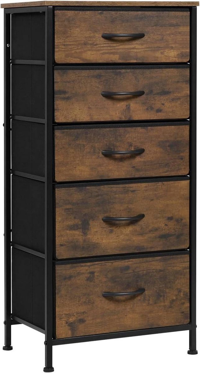 SureDeal® - ladekast - 5 lades - Gemaakt metalen hout - 45,5x30x95,5 cm