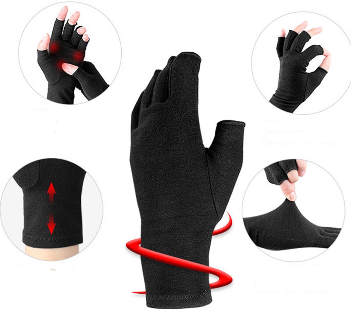 Vingerloze compressiehandschoenen 1 paar M