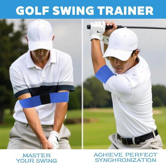 3 stuks Golfswing Trainer Hulp, Elastische Golf Swingtrainer, Golf Swing Band, Golf Swing Pols, Verbeter uw Swinghouding en Swingvaardigheden voor Beginners (Zwart/Wit/Blauw) — afbeelding 3