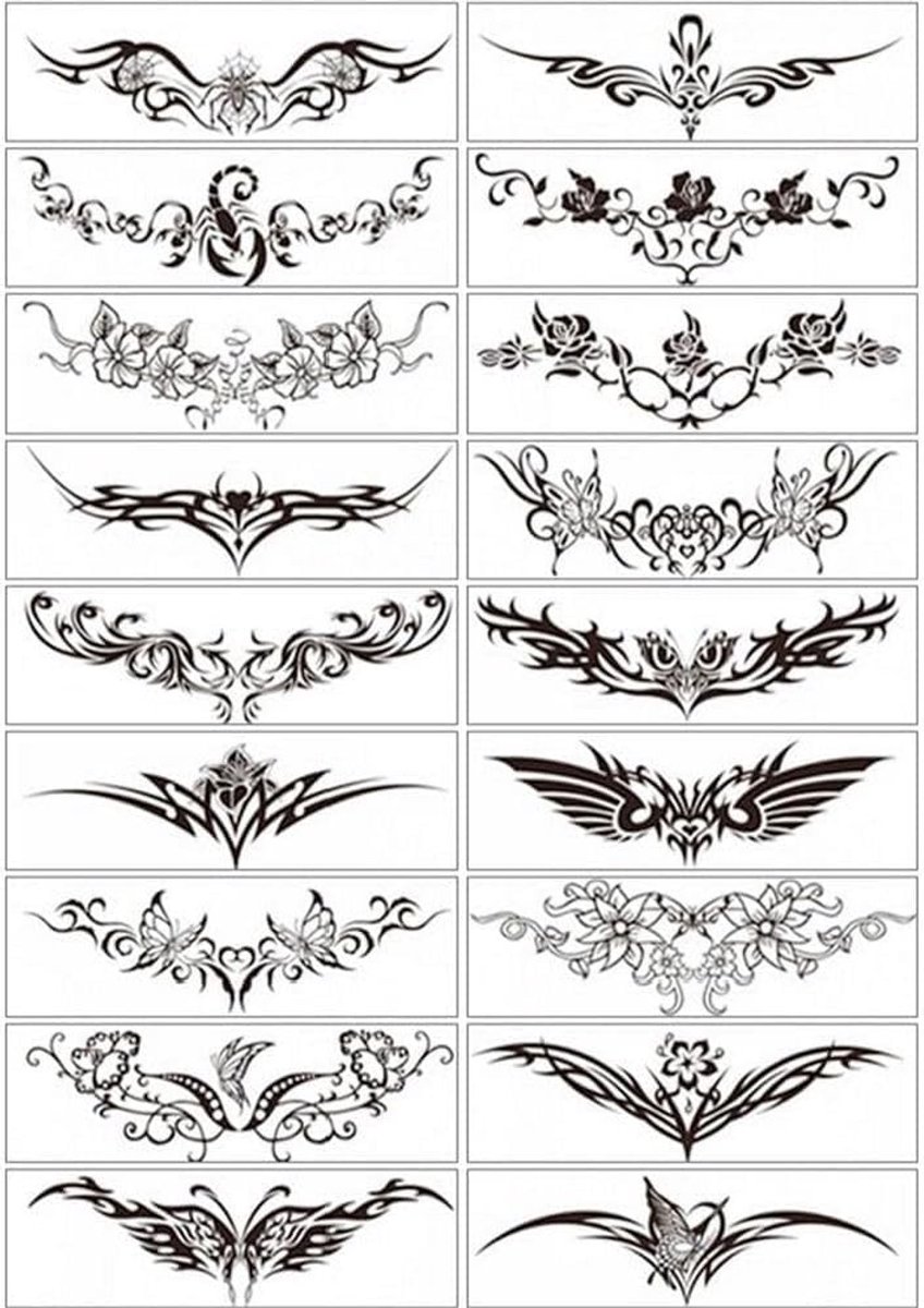 Tijdelijke Tattoo Vrouwelijke Waterdichte Simulatie Tattoo Cover Litteken Keizersnede Taille Borst Totem Sticker Tijdelijke Tatoeages