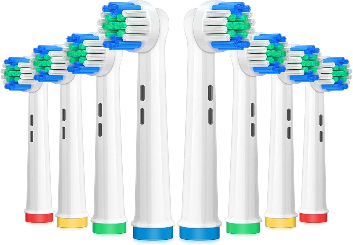 Vervanging borstelhoofden voor Oral B, 8 Pack elektrische tandenborstel vervangende koppen voor Oral B Braun, oplaadbare borstelhoofden compatibel met Pro1000/3000/5000/7000, Vitality en meer…