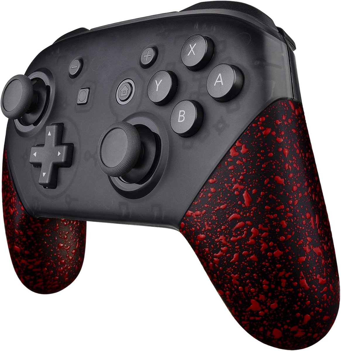 eXtremeRate Getextureerde Rood Vervangende Handgrepen voor Switch Pro Controller, 3D Spatten DIY Handgreepschaal voor Switch Pro - Controller Niet Inbegrepen