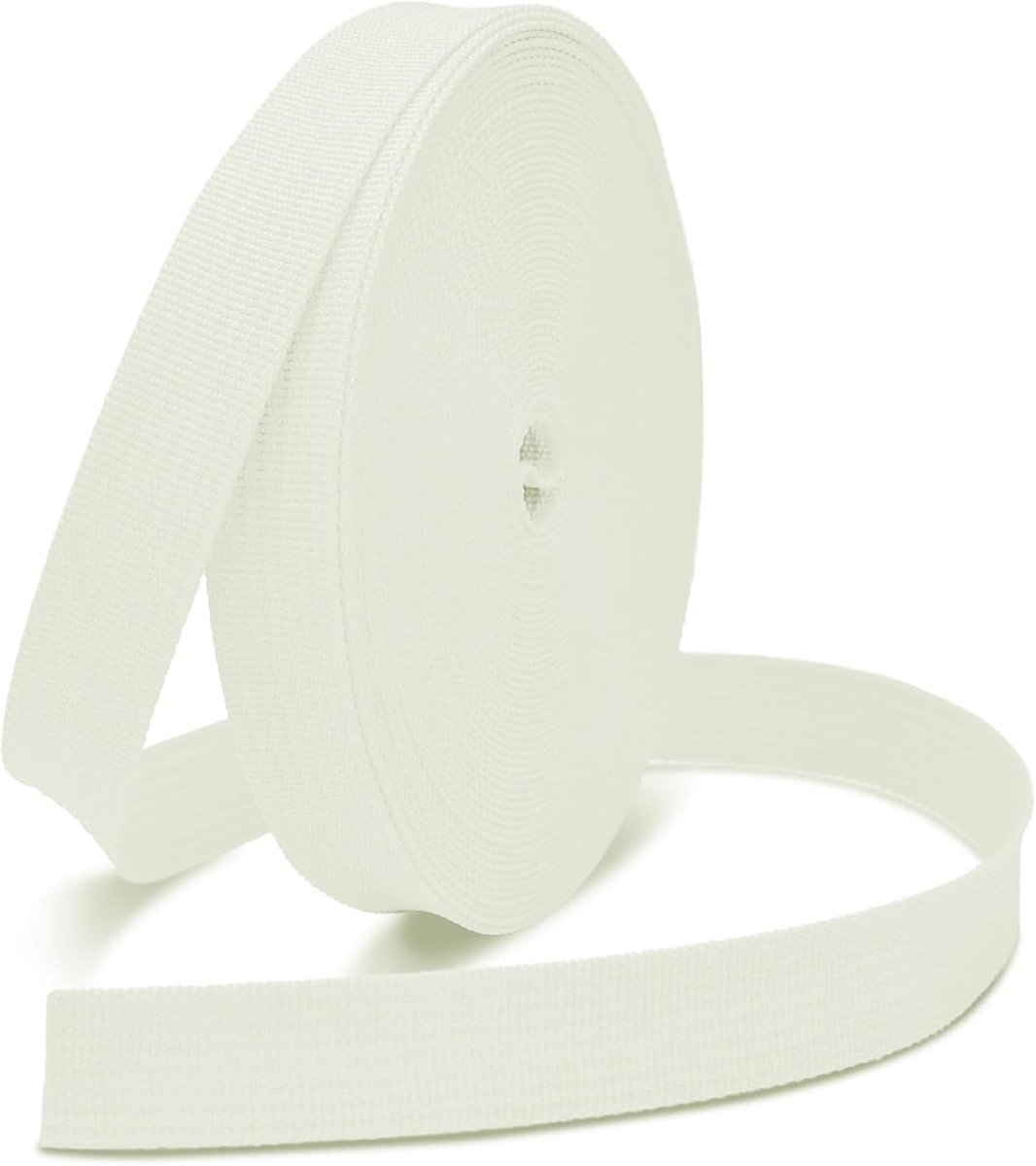 singellint, 1 inch brede polyester katoenen band voor kunst en ambachten, tassen handgrepen, stoffen riem, buitenbenodigdheden maken (gebroken wit, 11 m)