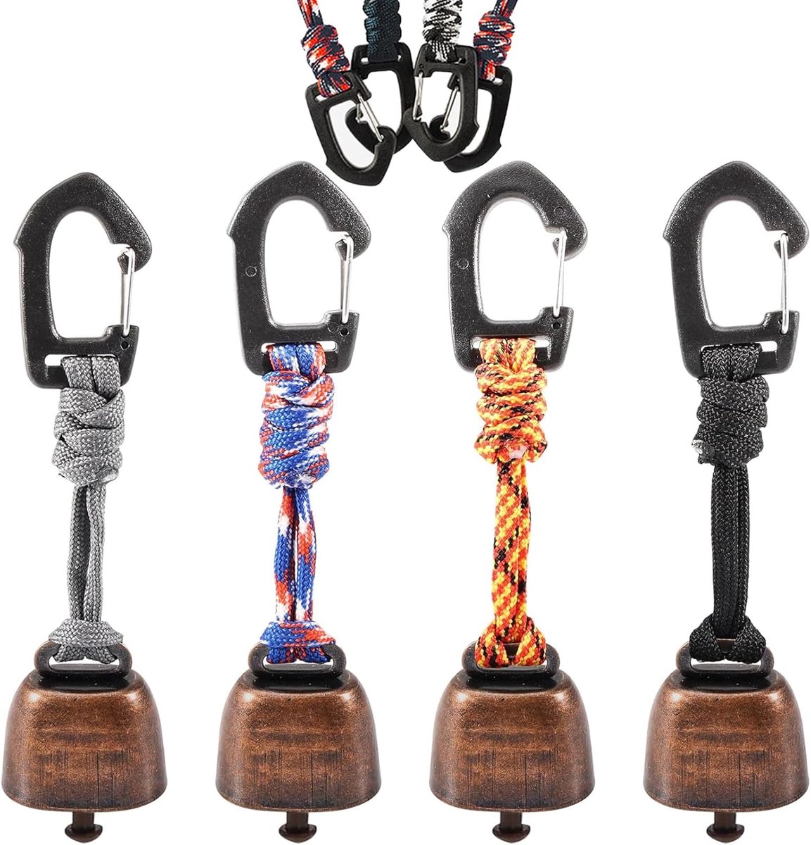 4 stuks anti-berenklokken, metalen vintage mini-koeienbels, decoraties, sleutelhanger, berenbel, wandelen, luide berenklokken, voor outdoor-wandelingen, rugzakhanger, dierenhalsband