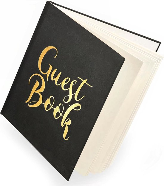 Gastenboek voor bruiloft, 72 pagina's premium papier, dik papier, het drukt niet door, vintage stijl, met gouden titel - ideaal voor bruiloften, jubilea, verjaardagen — afbeelding 3