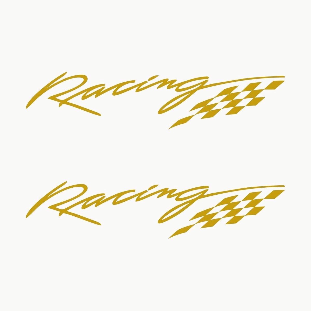 Racing Sport Tuning JDM Stickers Pack of 2 20x4.5 cm | Exterior Car Stickers | Gold Vinyl Decals for Cars and Motorcycles | Waterproof and Sun Resistant