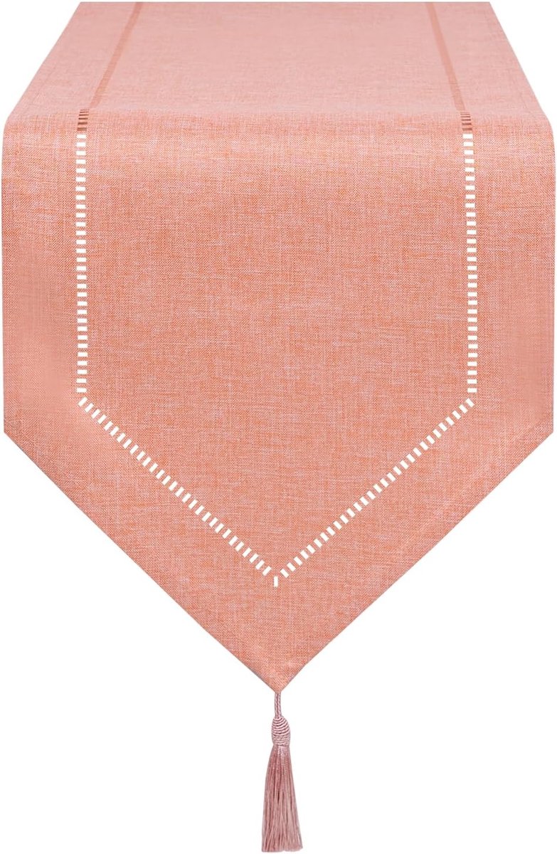 Tafelloper Oranje tafelloper 32 x 150 cm modern innovatief solide design linnen tafelloper wasbaar hoge kwaliteit tarwe oor design voor eetkamer party feestdecoratie