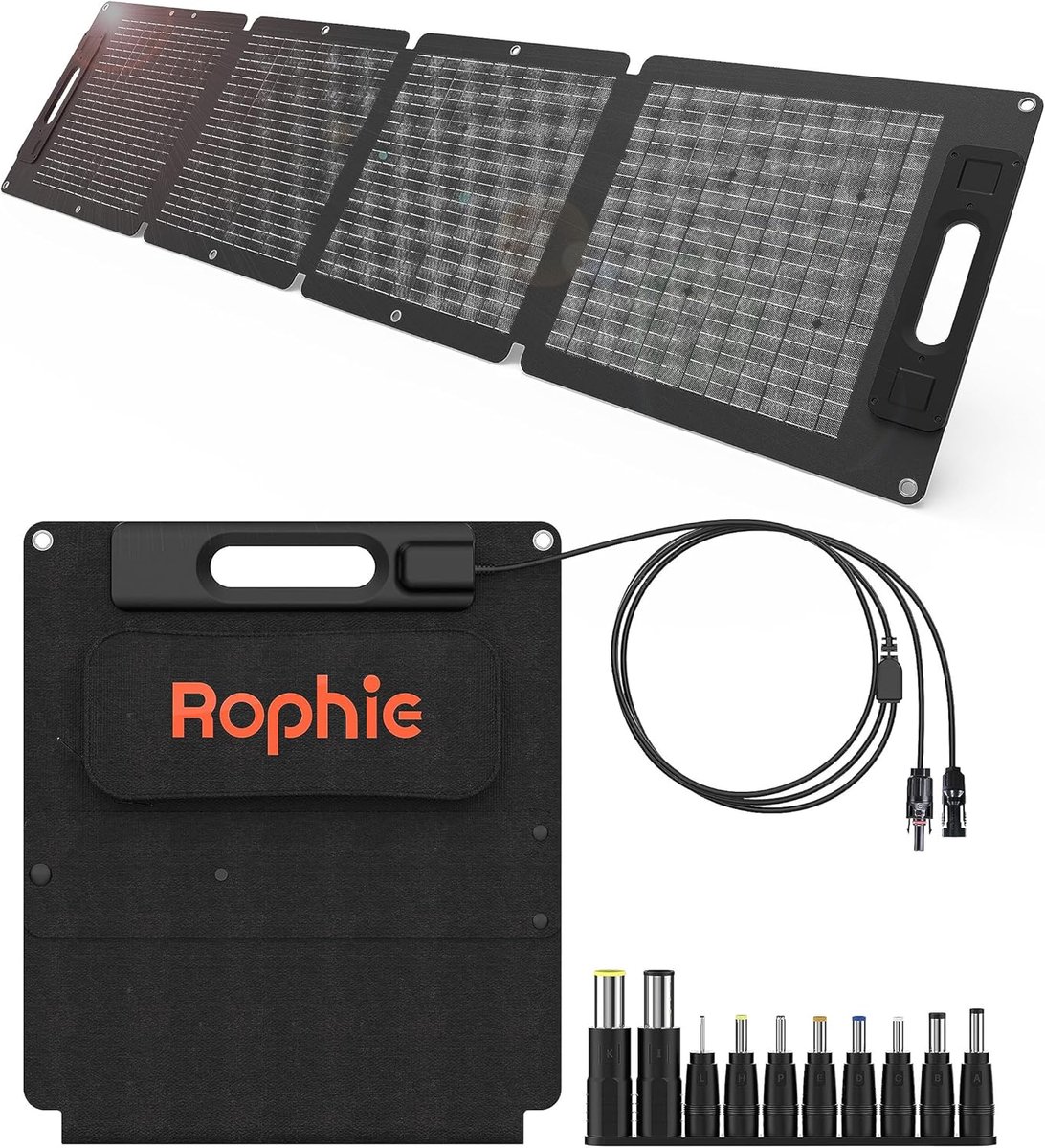 SnelShoppen - Opvouwbaar 100 W Zonnepaneel, Monokristallijn met MC-4-uitgang, Ultralicht 3,3 kg, Instelbare Kickstand, IPX67, Perfect voor Camping en