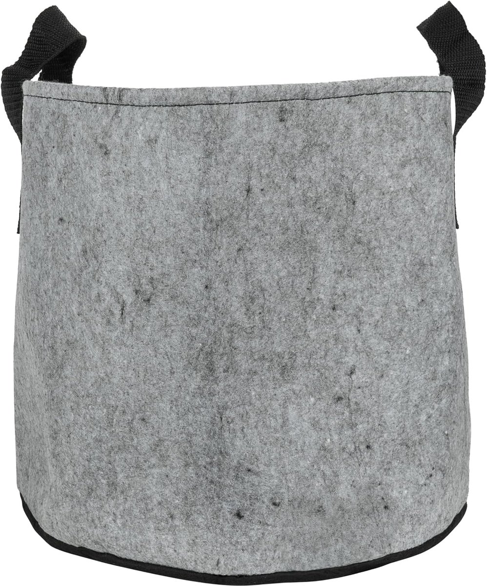 Plantenzak met handvaten - Plantenbak - Tuinieren - Plantenhouder - Balkonbak - Kweekzak - Plantentas - Groeizak - Groente kweken - Rond - Vilt - 23 liter - Diameter 30 cm - Grijs