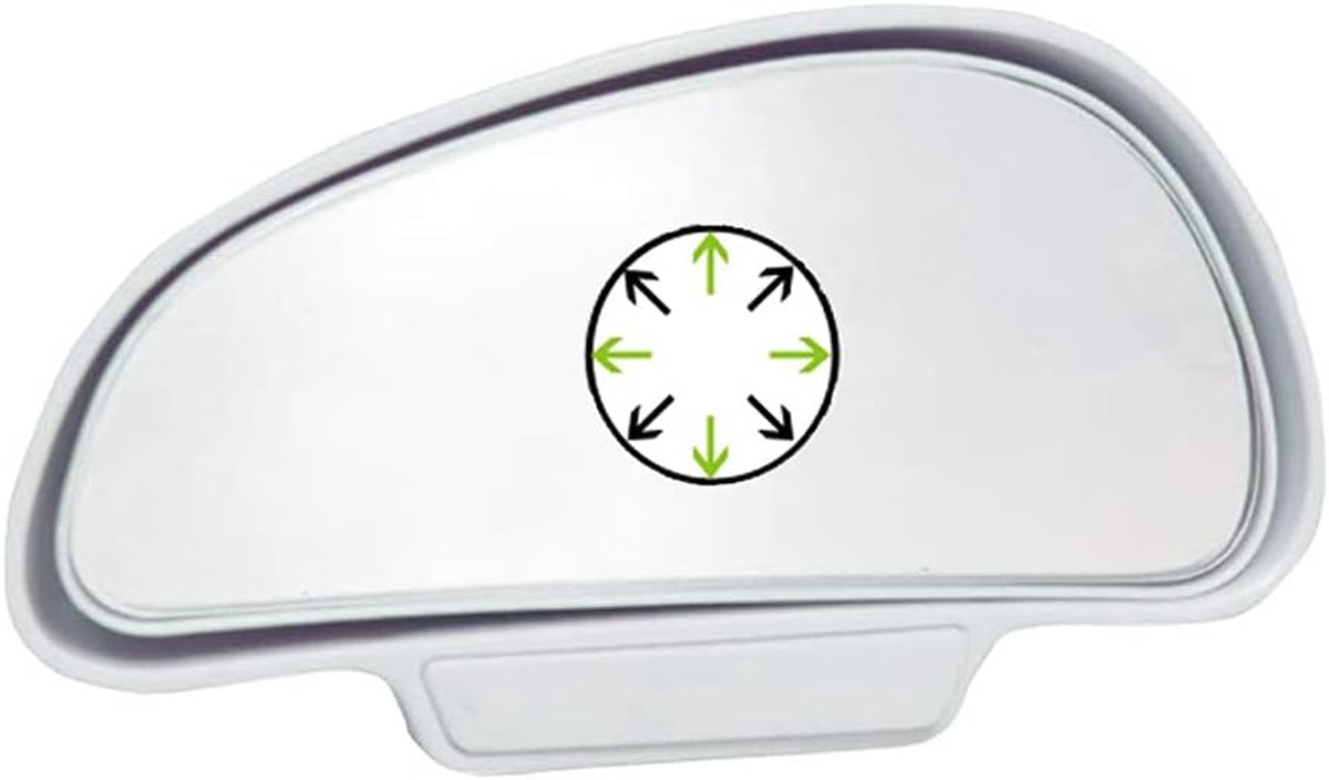 Dode Hoek Spiegel Buitenspiegel Blindspiegel Universele Auto Achteruitkijkspiegel 360 Graden voor Vrachtwagen SUV Camper Wit Links