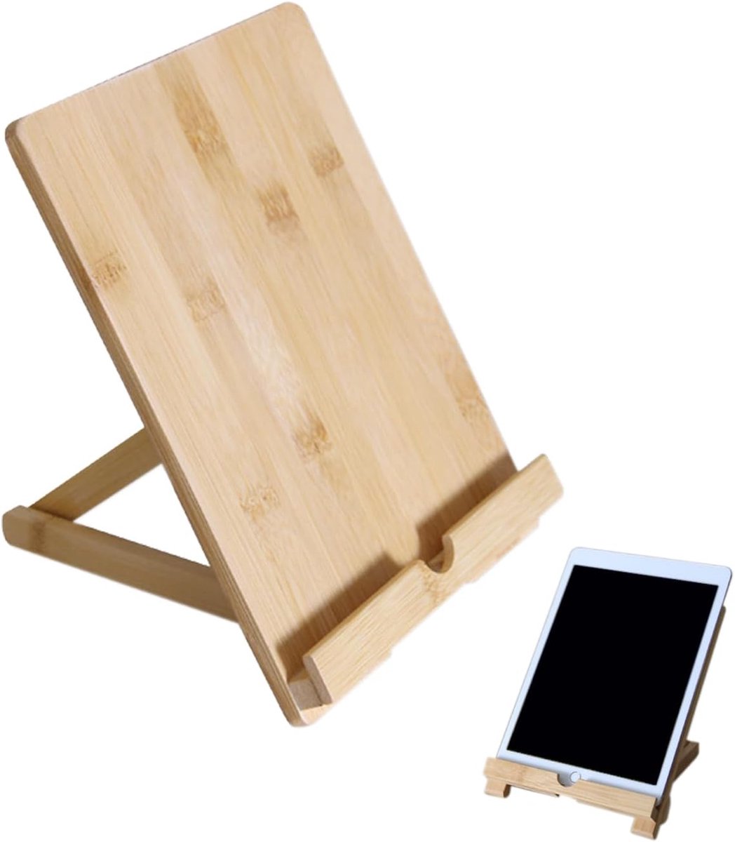 Verstelbare en Opvouwbare Mobiele Telefoonstandaard, Hout, voor iPad, iPhone, Samsung, Tablethouder