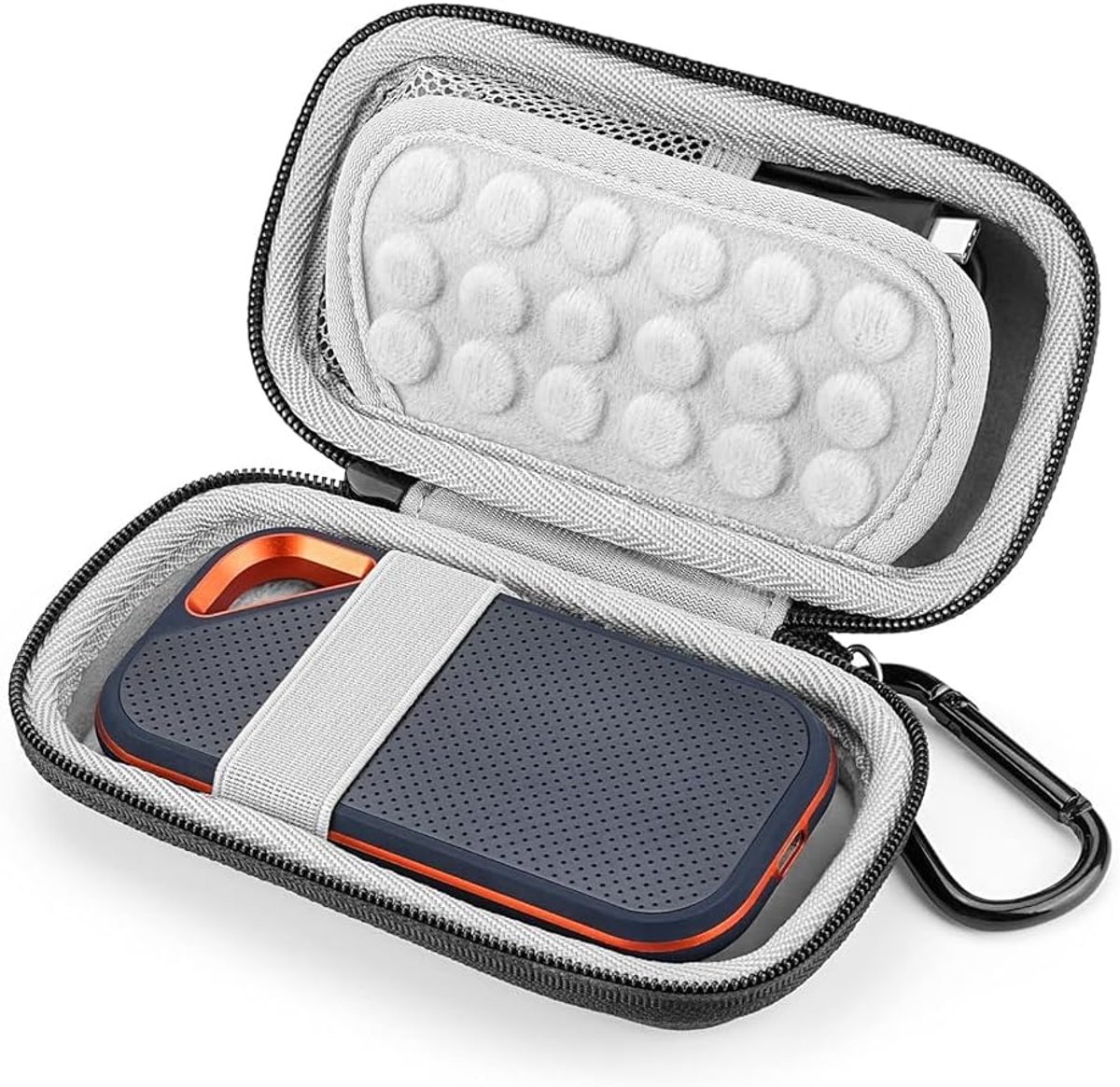 Tas Case Hoes voor Sandisk Extreme/Extreme Pro/WD My Passport/Crucial X8 Portable Externe SSD 500GB 1TB 2TB, reistas opbergtas hoes etui (grijs)