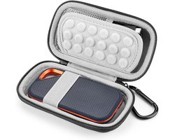 Tas Case Hoes voor Sandisk Extreme/Extreme Pro/WD My Passport/Crucial X8 Portable Externe SSD 500GB 1TB 2TB, reistas opbergtas hoes etui (grijs)