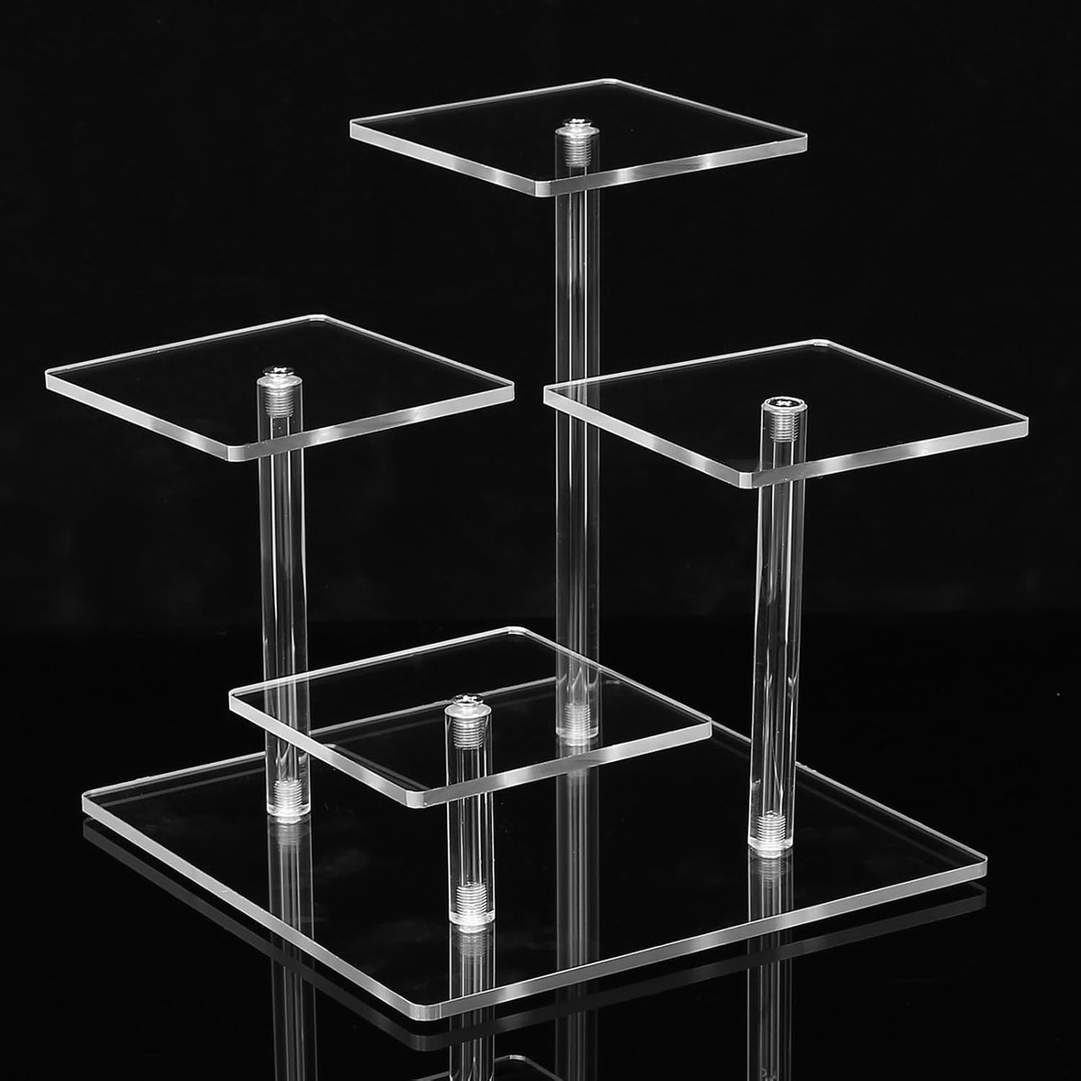 1 PcsAcryl Display Risers, Clear Acryl Riser Plank, 3 Tier/4 Plaat Acryl Risers voor Display Stand voor Sieraden Dessert Cupcake Cosmetica Figuren Collecties Parfum Plank
