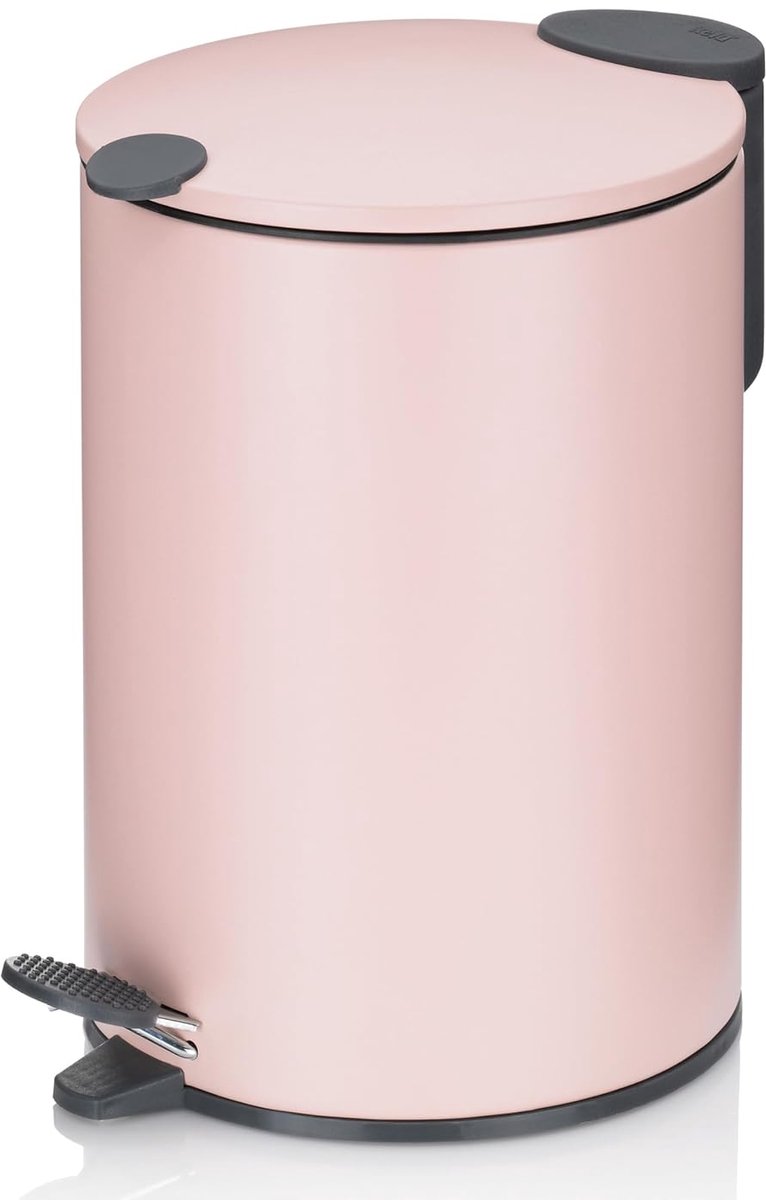 23617 Pedaalemmer, vuilnisbak, 3 l, Silent-Close, metaal, Mats, wolken roze
