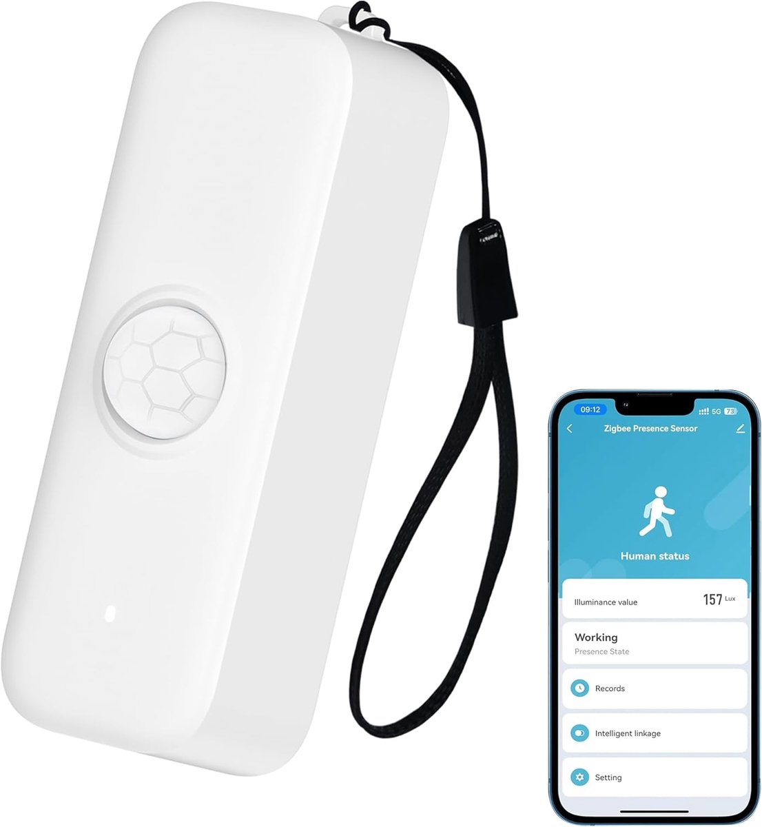 bewegingssensor, WiFi PIR-bewegingssensor voor alarmsysteem, mini-infraroodbewegingssensor met app-bewaking op afstand, lichten en scènes activeren, compatibel met Alexa. (1 Pack)