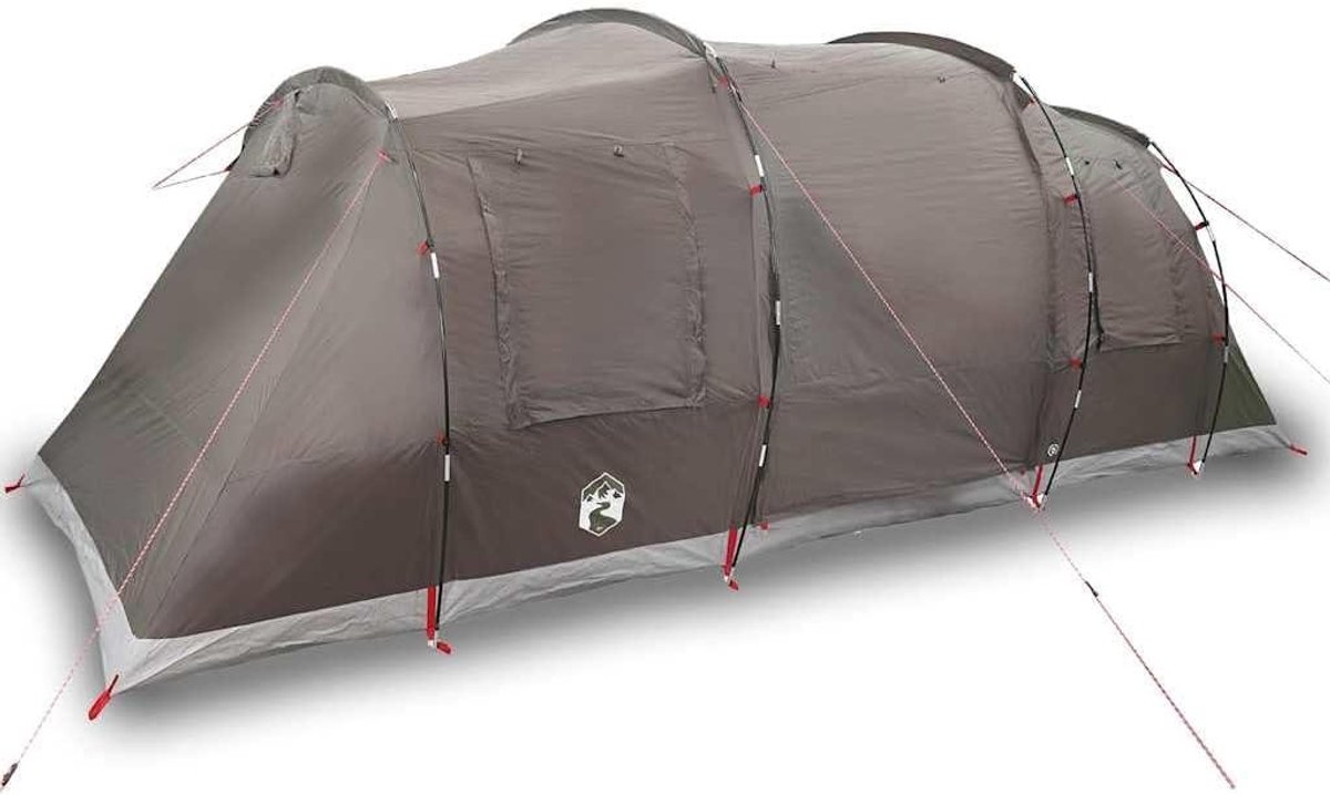 Familietent - Kampeertent Tunnel - Buitenactiviteiten - Waterdicht PU-coating - 6 Personen - Bruin