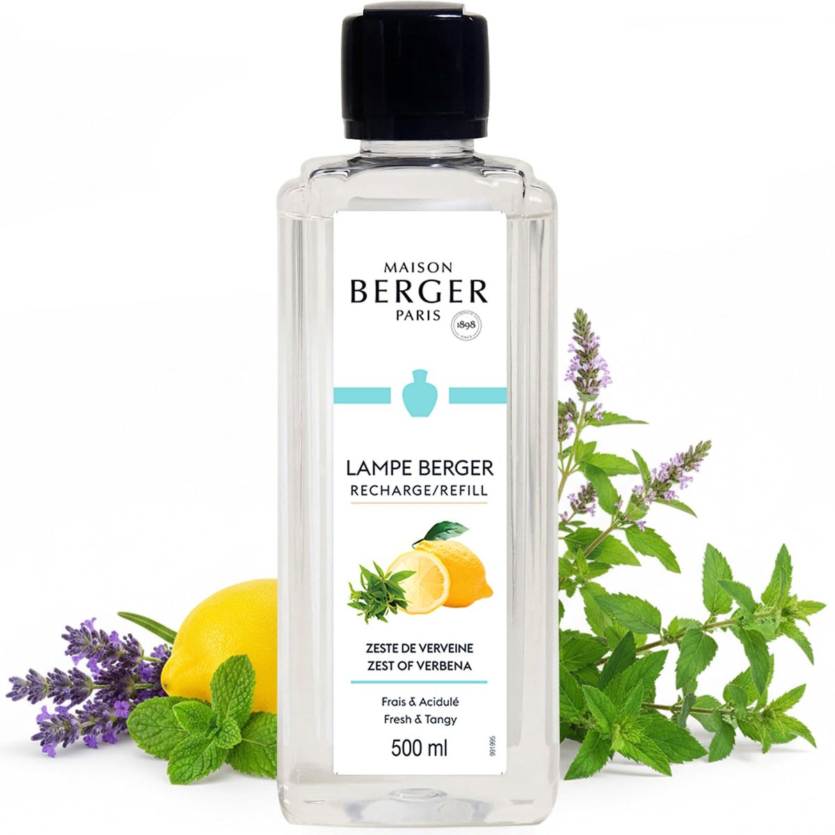 SnelShoppen - Refill Lamp Berger Zeste de Verveine 500ml - Gebruiksklare geurverfrisser voor huis - Reinigt en geurend - Fijne, gelijkmatige en langdu