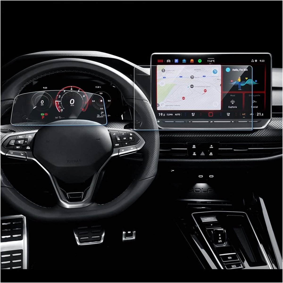 Beschermfolie 9H voor Golf 8.5 MK8.5 2024-2026, krasbestendig en helder voor navigatie en digitale cockpit, ideaal voor GTI/GTE/GTD/R/Variant