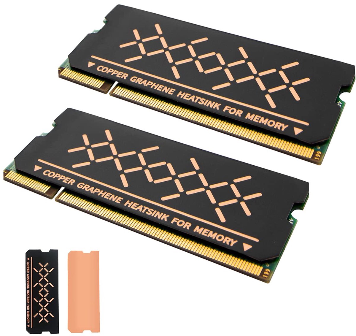 SnelShoppen - 2 Stuks Laptop Werkgeheugen Koellichaam Koper Heatsink met Volledige Afdekking voor DDR5/4/3/2 Geheugenmodules - Ideaal voor Gaming en C