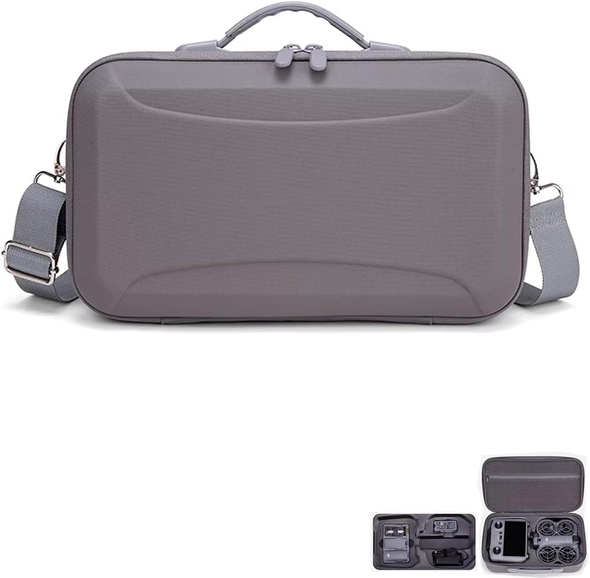 draagtas compatibel met DJI Neo 2 Fly More Combo en RC 2 afstandsbediening, draagbare reisbeschermende schoudertas voor Neo 2 drone accessoires, Grijs