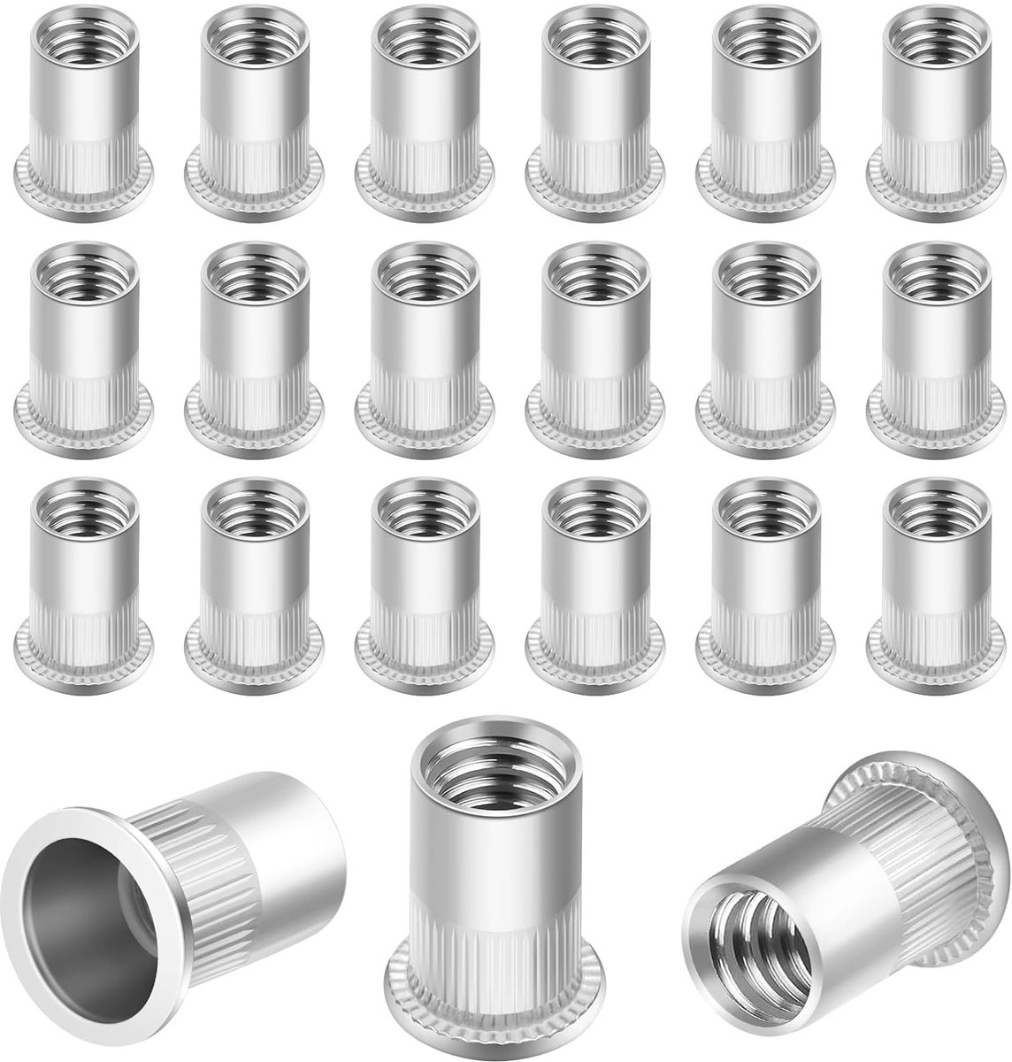 Klinkmoeren Roestvrij Staal 80 Stukken Schroefdraad Blindklinkmoeren Ronde Platte Kop Verzonken Kop Hulsmoeren Voor Metalen Platen