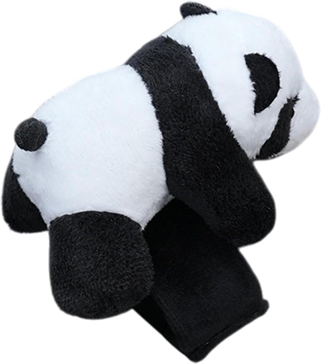 Fietsstuur Panda - Fietsdecoratie Dier - Fietsrit Opvrolijken - Geen Lijmresten - 8.5x7x7cm - Wit Zwart