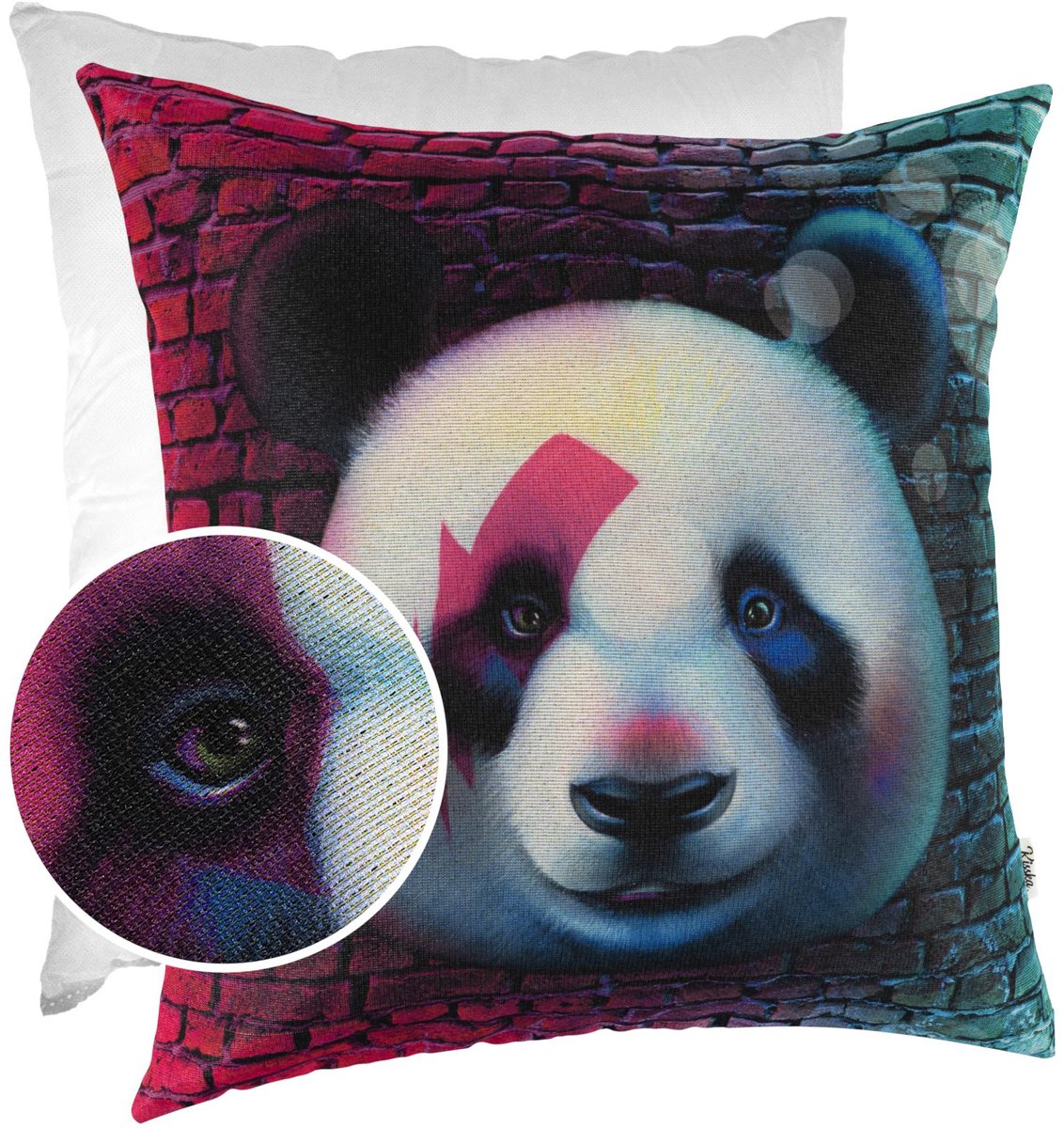 ANRO Panda Sierkussen 40x40 cm - Gobelin - Inclusief vulling Roze