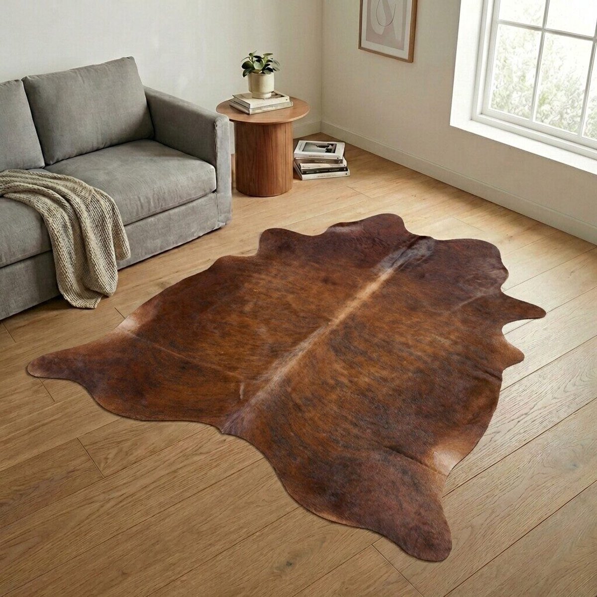 Koeienhuid Vloerkleed XXL (Extra Groot) - Effen-solid - 249 x 211 cm - Koeienkleed / Koeienvel / Dierenvel / Dierenhuid / Koehuid Tapijt